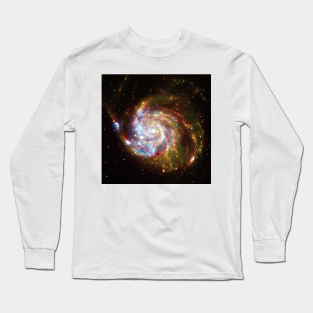 Spiral Galaxy Messier 101 Long Sleeve T-Shirt by pdpress